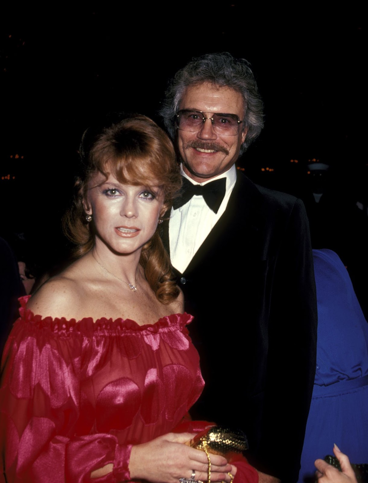 L'attrice e Roger Smith all'Hotel Beverly Hilton nel 1981