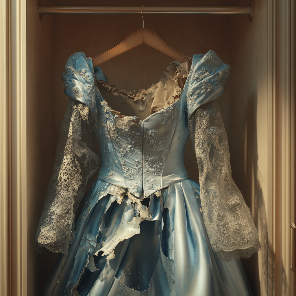 Un vestito ridotto in rovine | Fonte: Midjourney